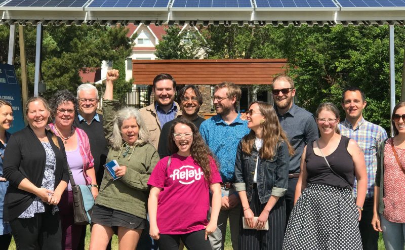 A group of happy people outdoors