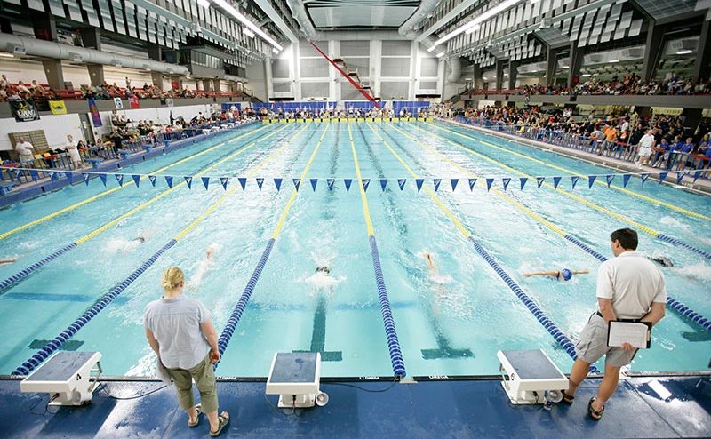 Photo of an indoor swimming pool.