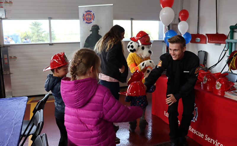 firefighter and kids