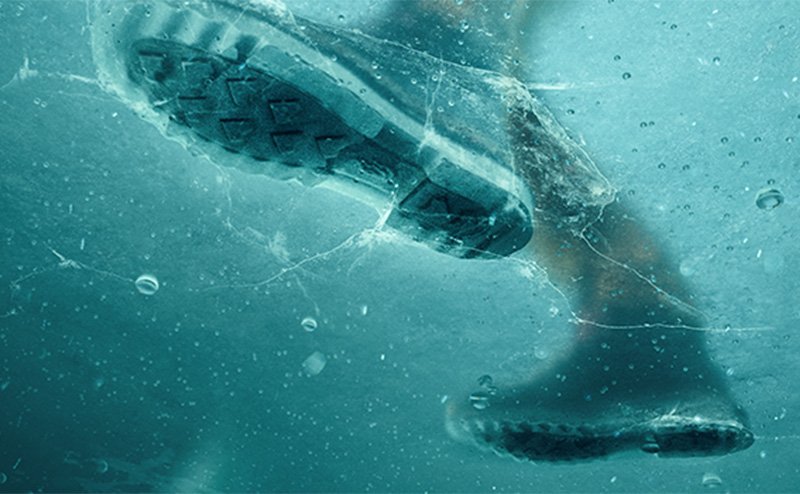 person standing on ice