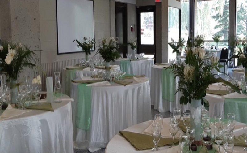 Tables decorated for a special event