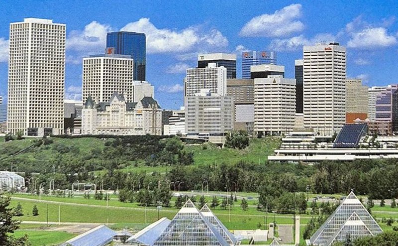 Photo of Edmonton skyline in the 1980s.