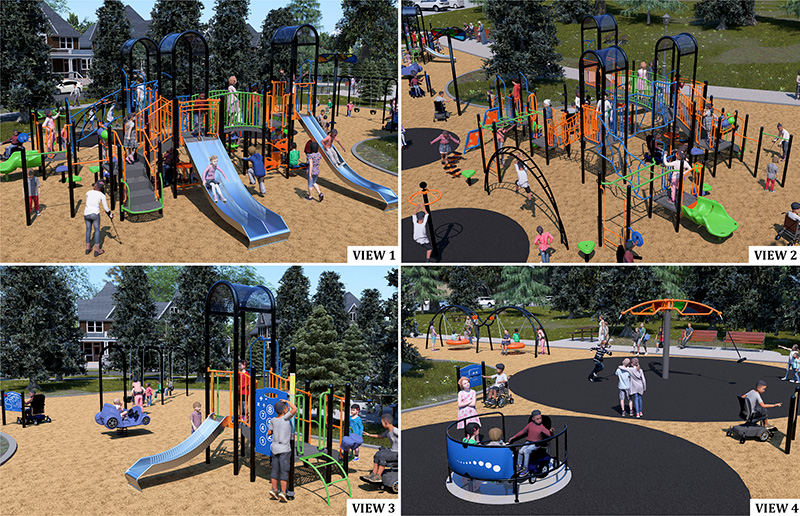 Architectural rendering of the chosen design for the Tipton Park playground renewal project